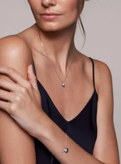 Pulseira em forma de coração com incrustações em prata de lei banhada a metal precioso | Michael Kors [PT]