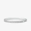 Pulseira rígida com logótipo e incrustações em prata de lei banhada a metal precioso | Michael Kors [PT]