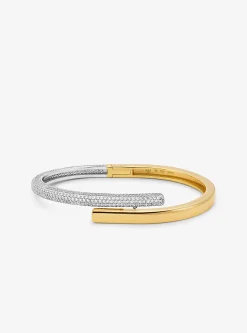 Pulseira rígida em prata de lei com incrustações banhada a metal precioso | Michael Kors [PT]