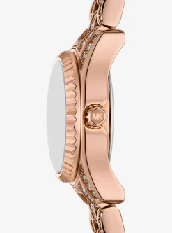 Relógio com incrustações em dourado-rosa Lexington mini | Michael Kors [PT]
