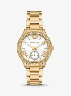 Relógio dourado com incrustações Sage | Michael Kors [PT]