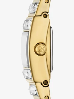 Relógio dourado com incrustações na luneta Darrington de edição limitada mini | Michael Kors [PT]