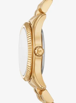 Relógio dourado com incrustações Lexington pequeno | Michael Kors [PT]