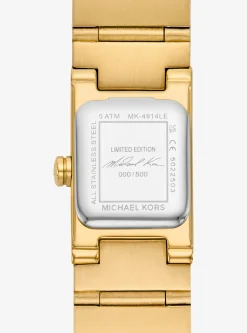 Relógio dourado com incrustações na luneta Darrington de edição limitada mini | Michael Kors [PT]
