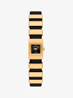 Relógio dourado e em pele Darrington mini | Michael Kors [PT]