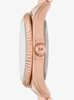 Relógio dourado-rosa com incrustações Lexington pequeno | Michael Kors [PT]