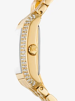 Relógio Emery dourado com incrustrações e bracelete dupla de tamaho pequeno | Michael Kors [PT]