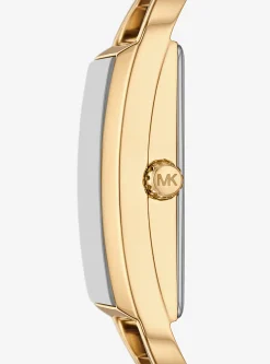 Relógio Empire dourado com incrustações e bracelete rígida de tamanho mini | Michael Kors [PT]
