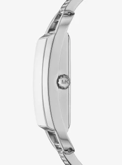 Relógio Empire prateado com incrustações e bracelete rígida de tamanho mini | Michael Kors [PT]