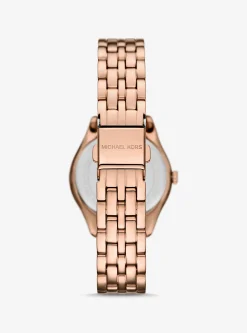 Relógio Harlowe dourado-rosa com incrustações de tamamho mini | Michael Kors [PT]