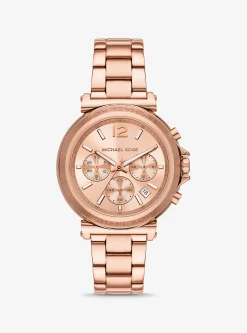 Relógio Maren dourado-rosa de tamanho grande | Michael Kors [PT]