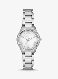 Relógio prateado com incrustações Sage mini | Michael Kors [PT]