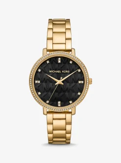 Relógio Pyper com incrustações e logótipo em dourado | Michael Kors [PT]