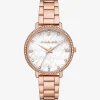 Relógio Pyper em dourado-rosa com incrustações e logótipo | Michael Kors [PT]