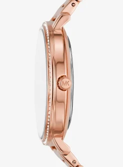 Relógio Pyper em dourado-rosa com incrustações e logótipo | Michael Kors [PT]