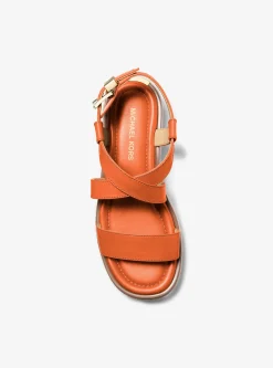 Sandália alpercata com plataforma em pele Lynn | Michael Kors [PT]