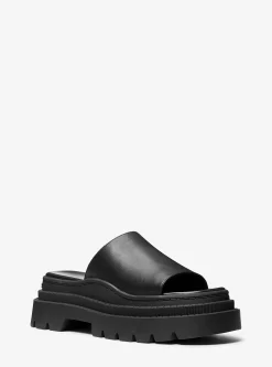 Sandália chinelo com plataforma em pele Kendra | Michael Kors [PT]