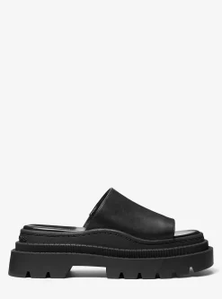 Sandália chinelo com plataforma em pele Kendra | Michael Kors [PT]