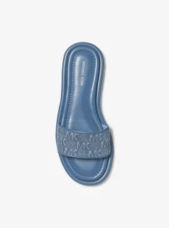Sandália chinelo em ganga com logótipo em relevo Dana | Michael Kors [PT]