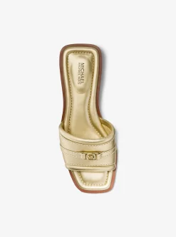 Sandália chinelo em pele metalizada Mandy | Michael Kors [PT]