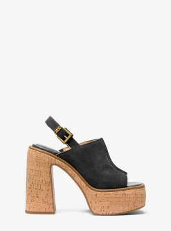 Sandália com plataforma em camurça Leia | Michael Kors [PT]