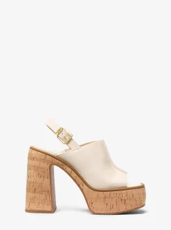 Sandália com plataforma em pele Leia | Michael Kors [PT]