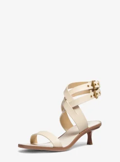 Sandália com salto baixo em pele Irene | Michael Kors [PT]