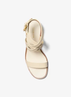 Sandália com salto baixo em pele Irene | Michael Kors [PT]