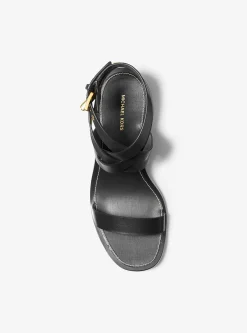 Sandália com salto baixo em pele Irene | Michael Kors [PT]