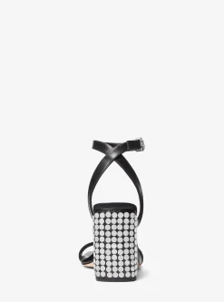 Sandália com tacão em pele com tachas Merriam | Michael Kors [PT]