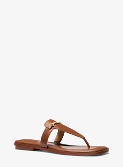 Sandália com tira em T em pele Lena | Michael Kors [PT]