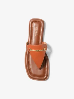 Sandália com tira em T em pele Lena | Michael Kors [PT]