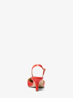 Sapato de salto aberto atrás em pele Lena | Michael Kors [PT]