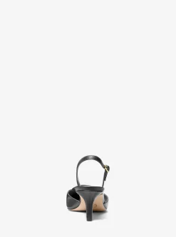 Sapato de salto aberto atrás em pele Lena | Michael Kors [PT]