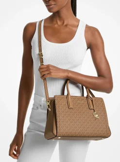 Satchel com logótipo exclusivo Laila média | Michael Kors [PT]