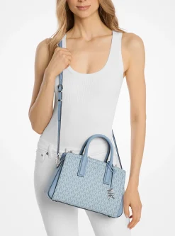 Satchel com logótipo exclusivo Laila pequena | Michael Kors [PT]