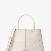 Satchel em pele com logótipo exclusivo Flora média | Michael Kors [PT]