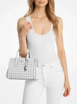 Satchel em pele com tachas Laila pequena | Michael Kors [PT]