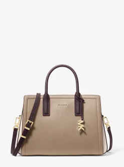 Satchel em pele granulada e blocos de cor Laila média | Michael Kors [PT]