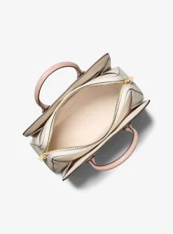 Satchel em pele granulada e blocos de cor Laila média | Michael Kors [PT]