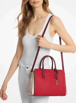 Satchel em pele granulada e blocos de cor Laila média | Michael Kors [PT]