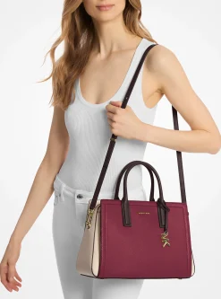 Satchel em pele granulada e blocos de cor Laila média | Michael Kors [PT]