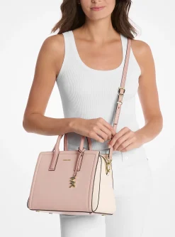 Satchel em pele granulada e blocos de cor Laila média | Michael Kors [PT]
