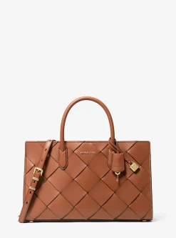 Satchel em pele tecida Scarlett média | Michael Kors [PT]