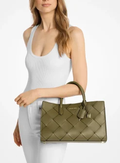 Satchel em pele tecida Scarlett média | Michael Kors [PT]