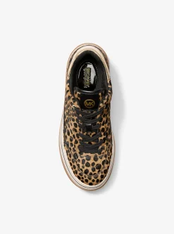 Ténis com plataforma em pelo de bezerro com estampado de leopardo Hayes | Michael Kors [PT]