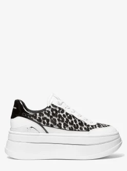 Ténis com plataforma em pelo de bezerro com estampado de leopardo Hayes | Michael Kors [PT]