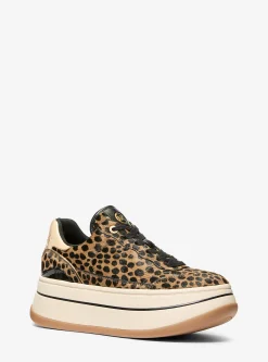 Ténis com plataforma em pelo de bezerro com estampado de leopardo Hayes | Michael Kors [PT]