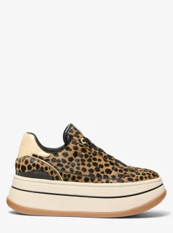 Ténis com plataforma em pelo de bezerro com estampado de leopardo Hayes | Michael Kors [PT]