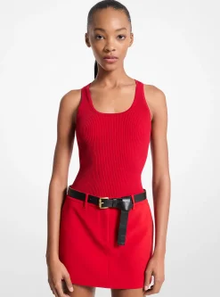 Top de alças canelado com decote em U | Michael Kors [PT]